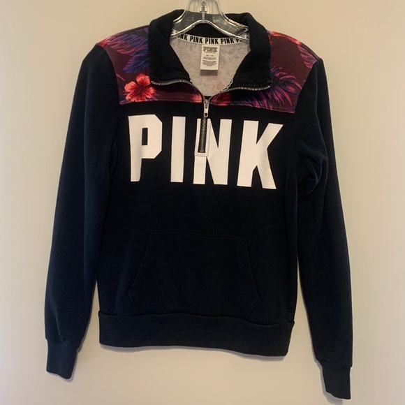 Pink pullover with quarter zip